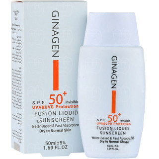 کرم ضد آفتاب بی رنگ ژیناژن مناسب پوست خشک و نرمال SPF50