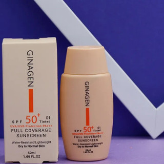 کرم ضد آفتاب رنگی ۰۱ ژیناژن مناسب پوست خشک و نرمال SPF50