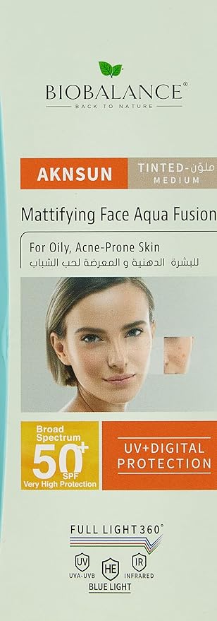 کرم ضدآفتاب رنگی مناسب پوست چرب و آکنه بیوبالانس SPF50