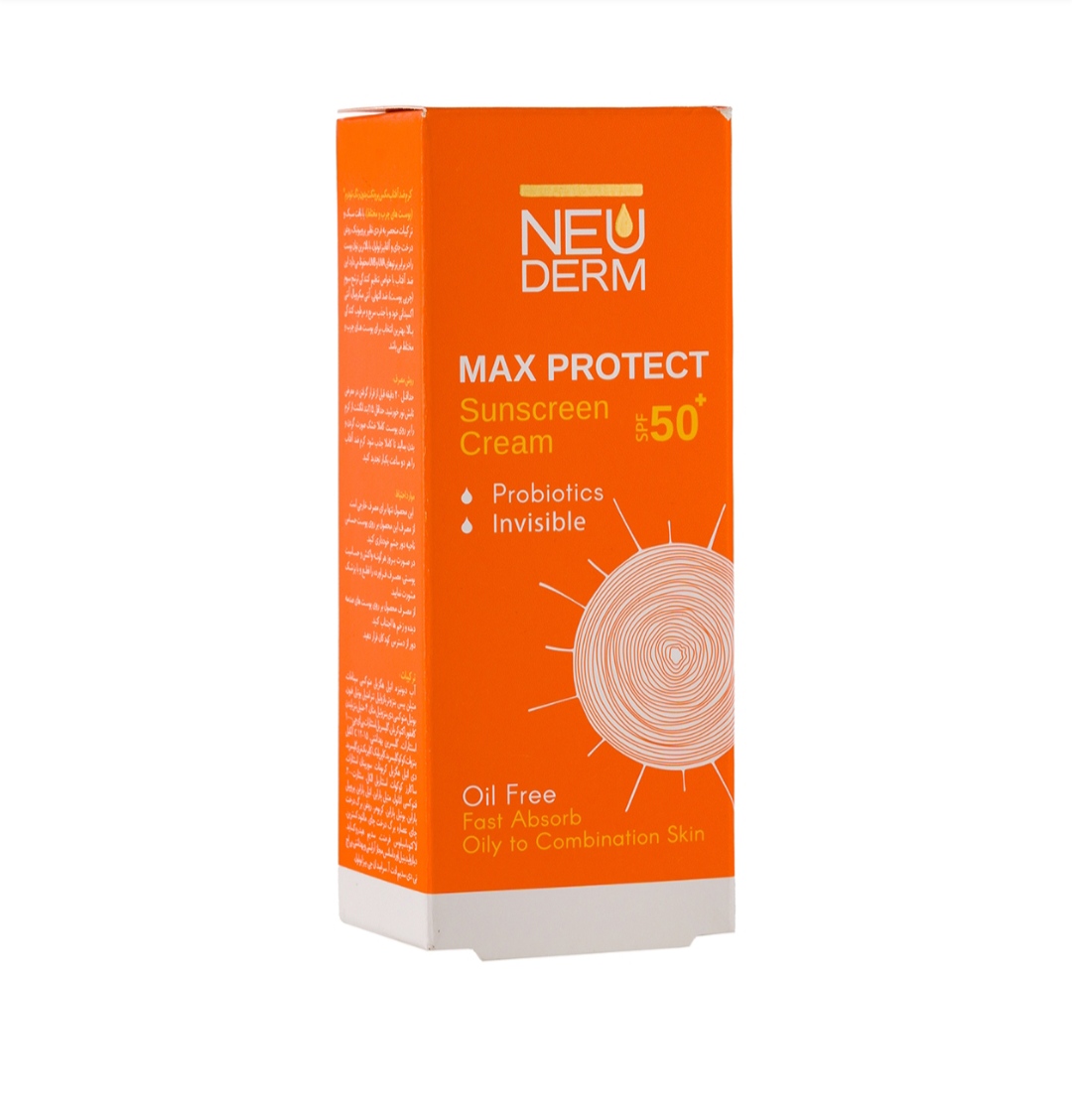 کرم ضد آفتاب بیرنگ برند نئودرم Neuderm Max Protect پوست چرب و مختلط