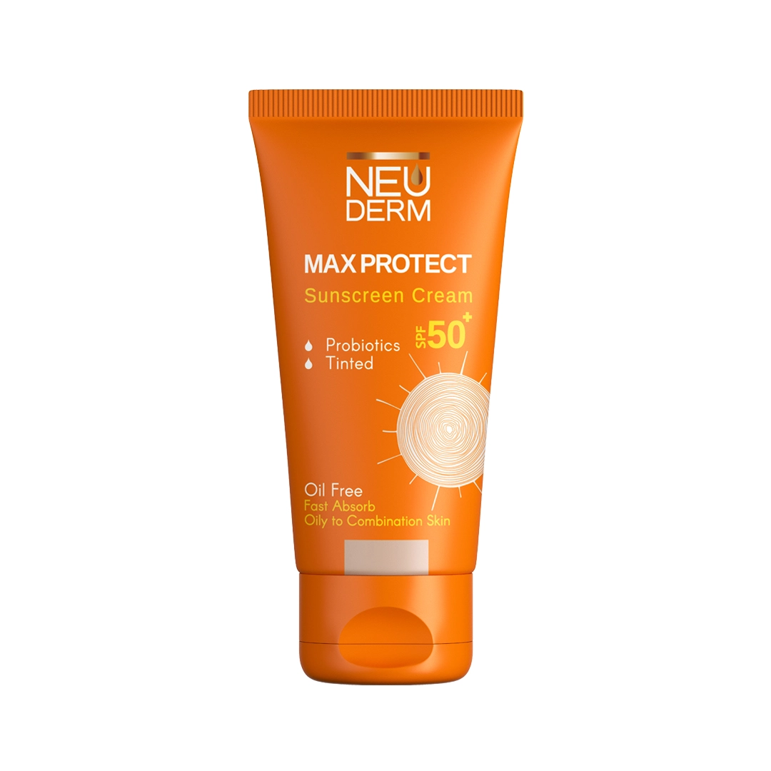کرم ضد آفتاب رنگی برند نئودرم  Neuderm Max Protect پوست‌های چرب و مختلط