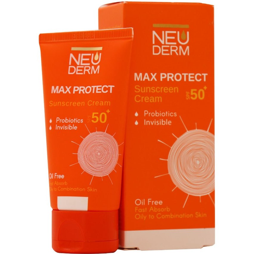 کرم ضد آفتاب رنگی برند نئودرم Neuderm Max Protect پوستهای چرب و مختلط