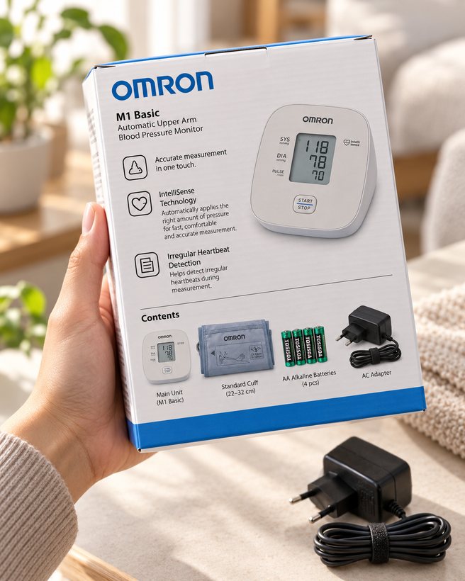 فشارسنج دیجیتال امرن ام1 با آداپتور (Omron M1 basic)